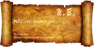 Münz Beatrix névjegykártya